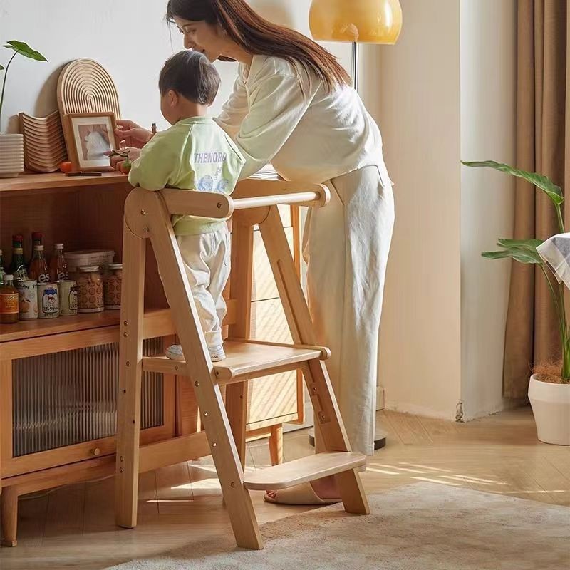 Toddler Learning Tower - 3 Yükseklikli Çocuk Ahşap Basamaklı Merdiven,