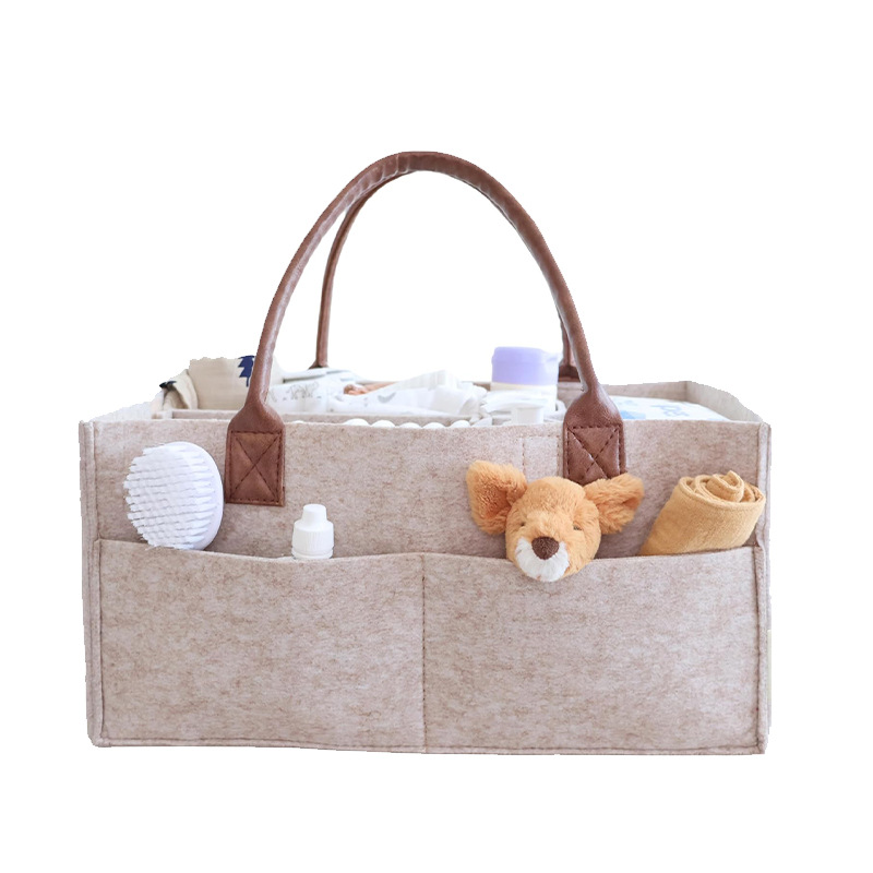 Baby Products Basket - Bebek Keçe Saklama Düzenleyici Sepeti, Saplı