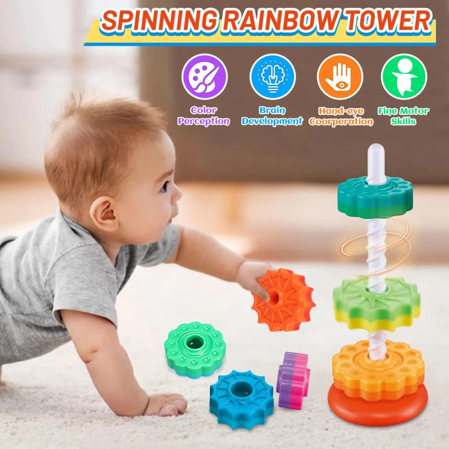 Dönen Gökkuşağı Kulesi İstifle - Toddler Learning Tower incelemesi ve fiyatı